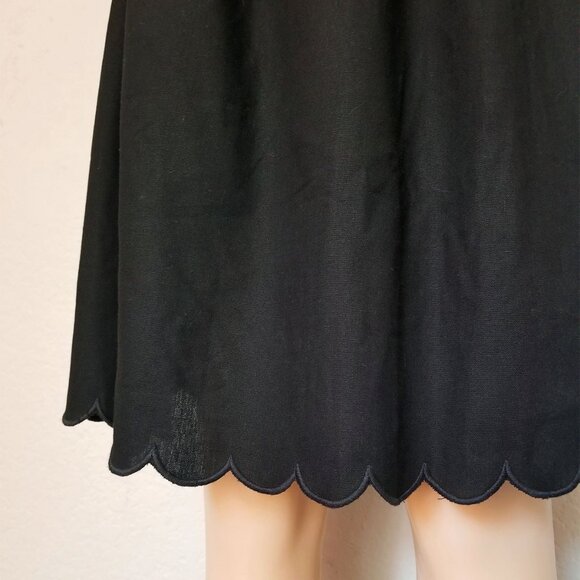 NEW O.P.T. Black April Dress Scalloped Open Back Cutout Dress S Puff Sleeve $179 - Picture 13 of 16